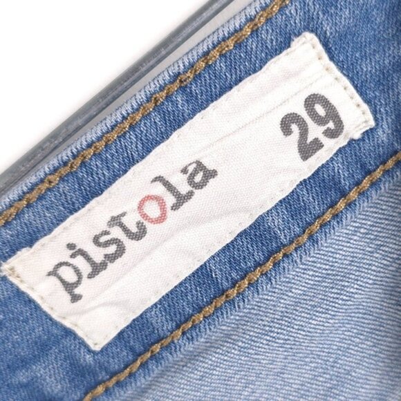 Pistola Exposed Button Fly Raw Hem High Rise Jeans Skinny P6777JFK-PAL Size 29 - Picture 4 of 13